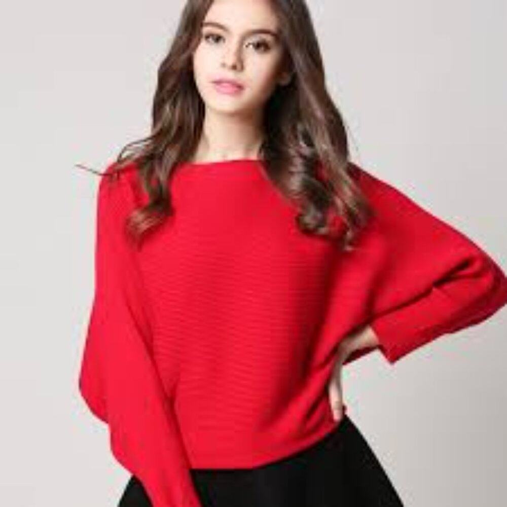 MISIA RED CABLEKNIT SWEATER SIZE MED